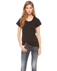 Женская черная футболка с круглым вырезом от LnA
