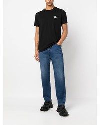 Мужская черная футболка с круглым вырезом от Moncler