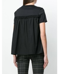 Женская черная футболка с круглым вырезом от Moncler