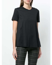 Женская черная футболка с круглым вырезом от Moncler