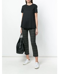 Женская черная футболка с круглым вырезом от Moncler