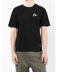 Мужская черная футболка с круглым вырезом от Evisu