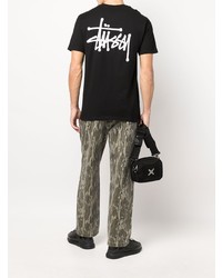 Мужская черная футболка с круглым вырезом от Stussy