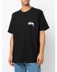 Мужская черная футболка с круглым вырезом от Stussy