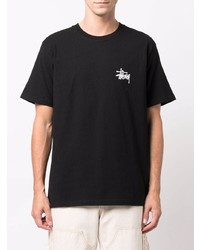 Мужская черная футболка с круглым вырезом от Stussy