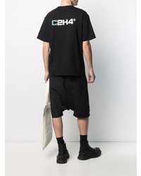 Мужская черная футболка с круглым вырезом от C2h4