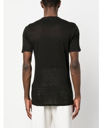 Мужская черная футболка с круглым вырезом от 120% Lino