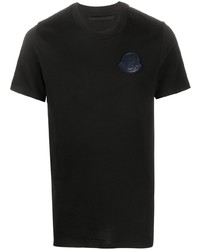 Мужская черная футболка с круглым вырезом от Moncler