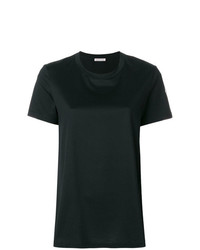Женская черная футболка с круглым вырезом от Moncler