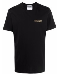 Мужская черная футболка с круглым вырезом от Moschino