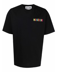 Мужская черная футболка с круглым вырезом от Moschino