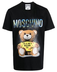 Мужская черная футболка с круглым вырезом от Moschino