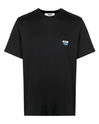 Мужская черная футболка с круглым вырезом от MSGM