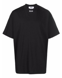 Мужская черная футболка с круглым вырезом от MSGM