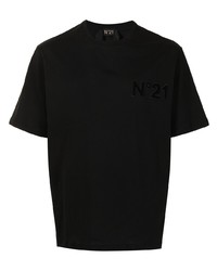 Мужская черная футболка с круглым вырезом от N°21