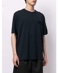 Мужская черная футболка с круглым вырезом от N°21