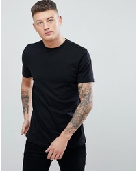 Мужская черная футболка с круглым вырезом от New Look