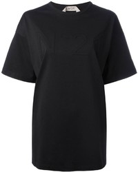 Женская черная футболка с круглым вырезом от No.21
