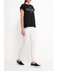 Женская черная футболка с круглым вырезом от Noisy May