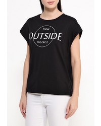 Женская черная футболка с круглым вырезом от Noisy May