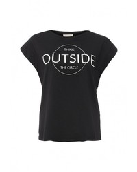 Женская черная футболка с круглым вырезом от Noisy May