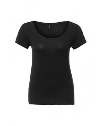 Женская черная футболка с круглым вырезом от Only
