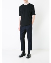 Мужская черная футболка с круглым вырезом от Lemaire