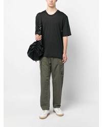 Мужская черная футболка с круглым вырезом от Laneus