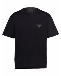 Мужская черная футболка с круглым вырезом от Prada