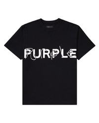 Мужская черная футболка с круглым вырезом от purple brand