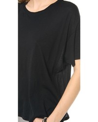 Женская черная футболка с круглым вырезом от R 13
