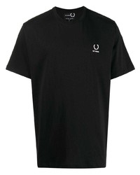 Мужская черная футболка с круглым вырезом от Raf Simons X Fred Perry