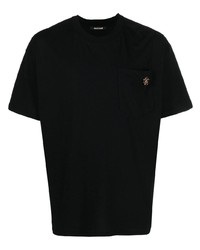 Мужская черная футболка с круглым вырезом от Roberto Cavalli
