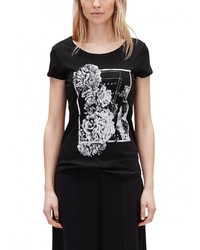 Женская черная футболка с круглым вырезом от s.Oliver Denim