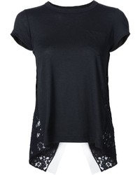 Женская черная футболка с круглым вырезом от Sacai