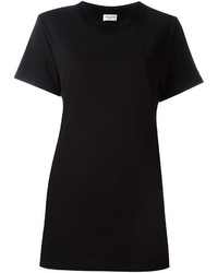 Женская черная футболка с круглым вырезом от Saint Laurent