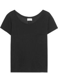 Женская черная футболка с круглым вырезом от Saint Laurent