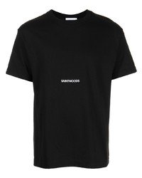 Мужская черная футболка с круглым вырезом от Saintwoods