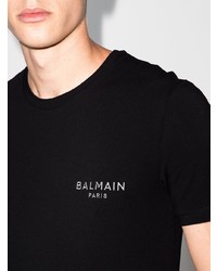 Мужская черная футболка с круглым вырезом от Balmain