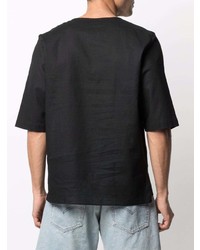 Мужская черная футболка с круглым вырезом от Dell'oglio
