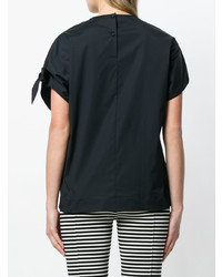 Женская черная футболка с круглым вырезом от Fay