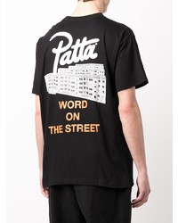 Мужская черная футболка с круглым вырезом от PATTA