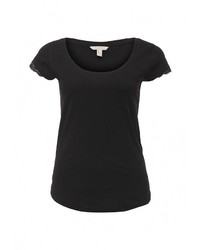 Женская черная футболка с круглым вырезом от SPRINGFIELD