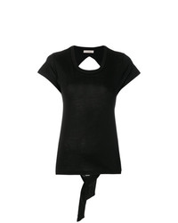 Женская черная футболка с круглым вырезом от Ssheena