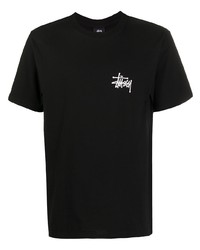 Мужская черная футболка с круглым вырезом от Stussy