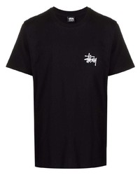 Мужская черная футболка с круглым вырезом от Stussy