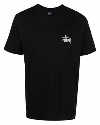 Мужская черная футболка с круглым вырезом от Stussy