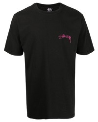 Мужская черная футболка с круглым вырезом от Stussy