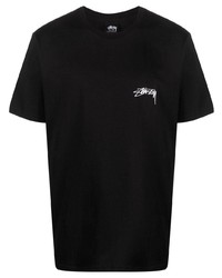 Мужская черная футболка с круглым вырезом от Stussy