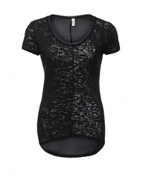 Женская черная футболка с круглым вырезом от Sweewe